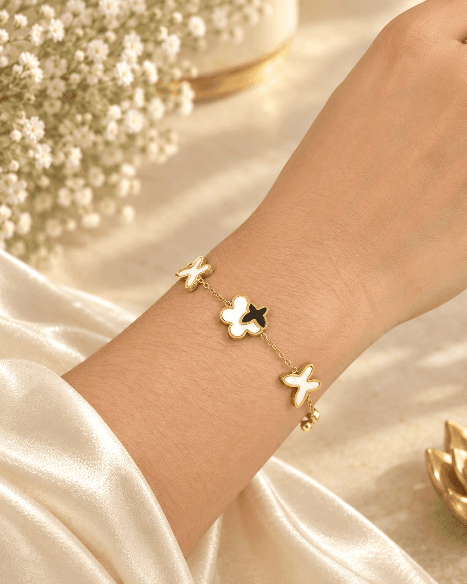 Gold Anti Tarnish Butterfly Charm Bracelet for Women