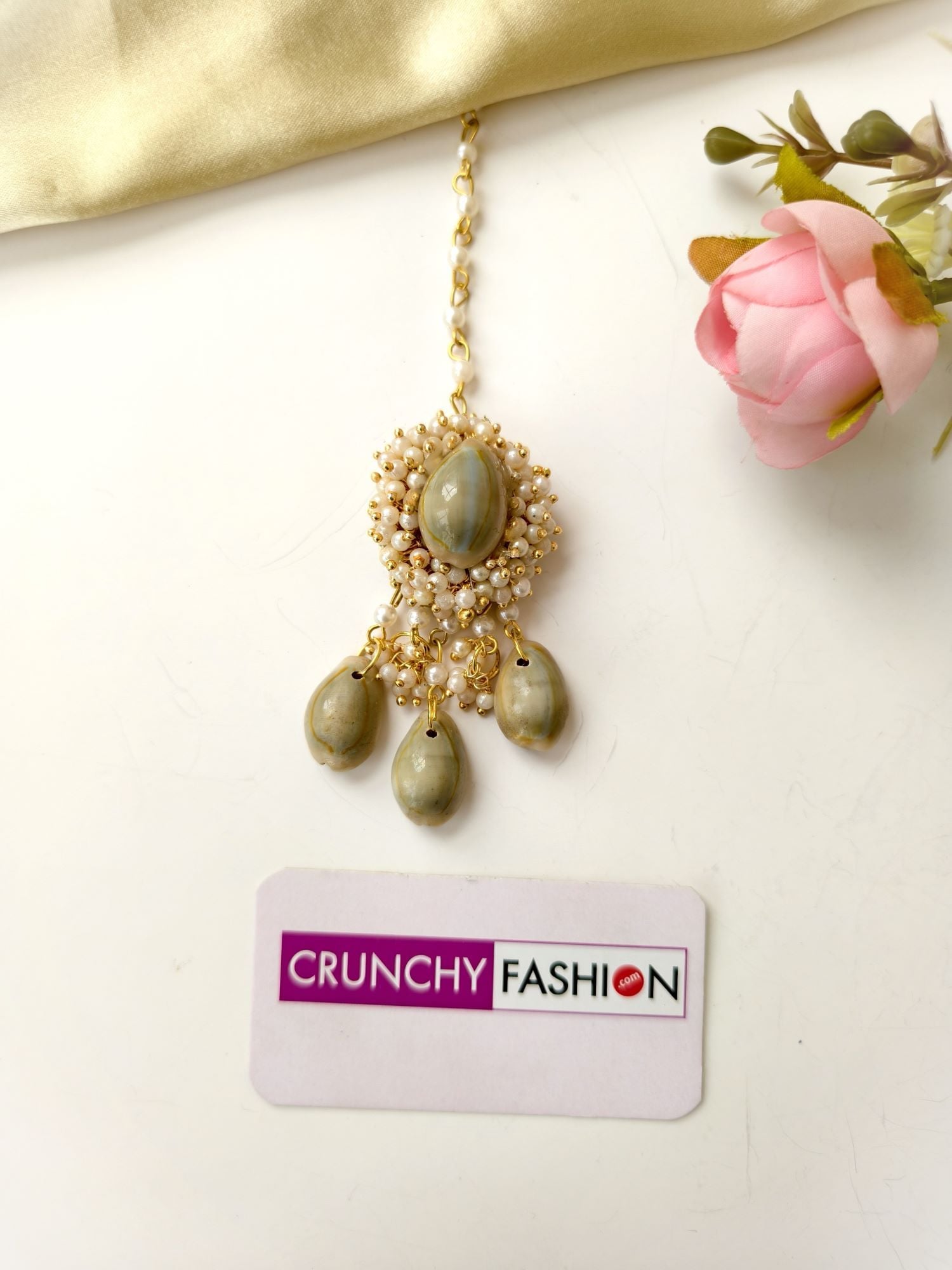 Handmade Seashell & Pearl Haldi Mehndi Jewellery Set