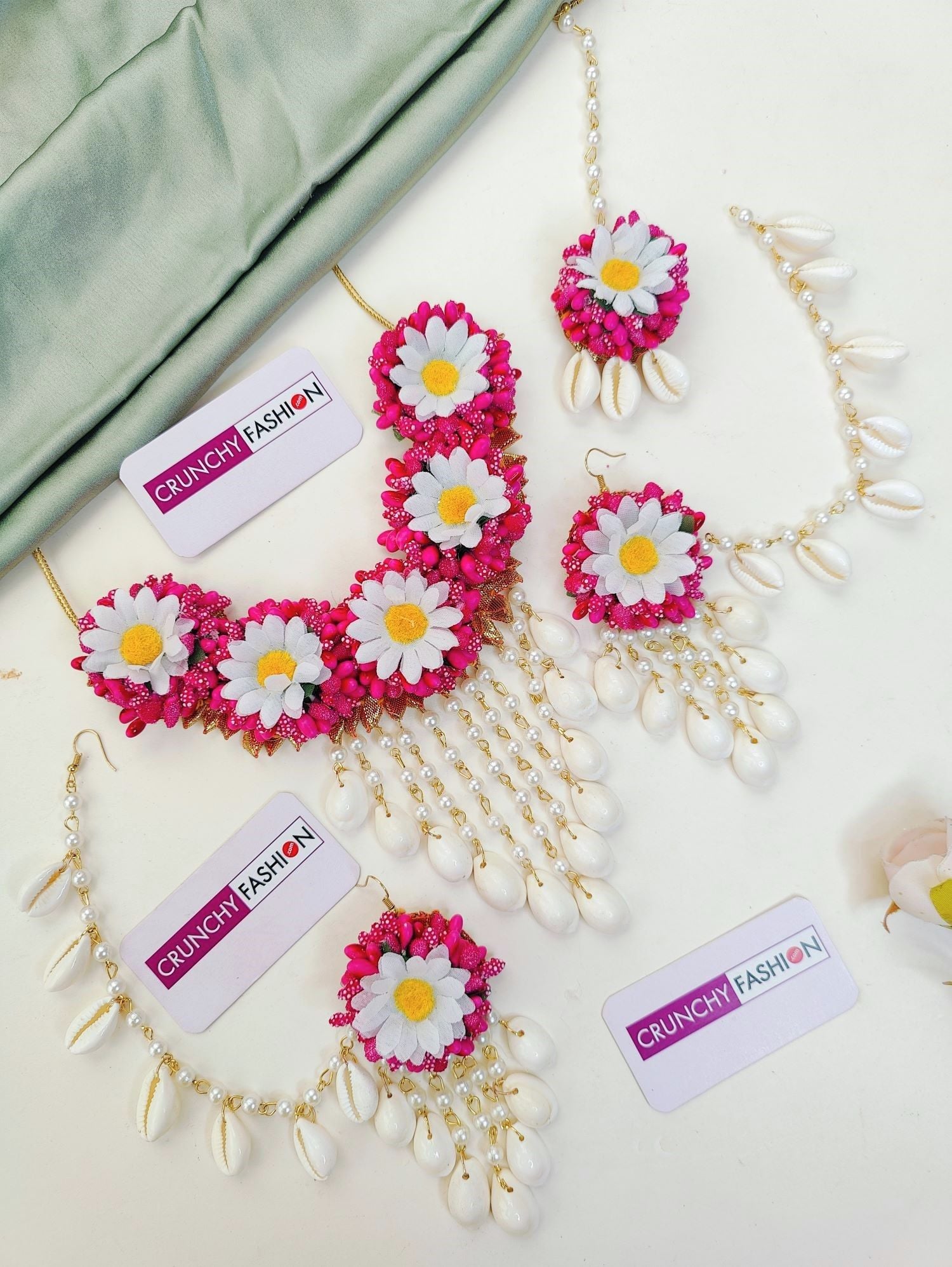 Bloom Beauty Baby Shower Floral Jewelry Set in Pink