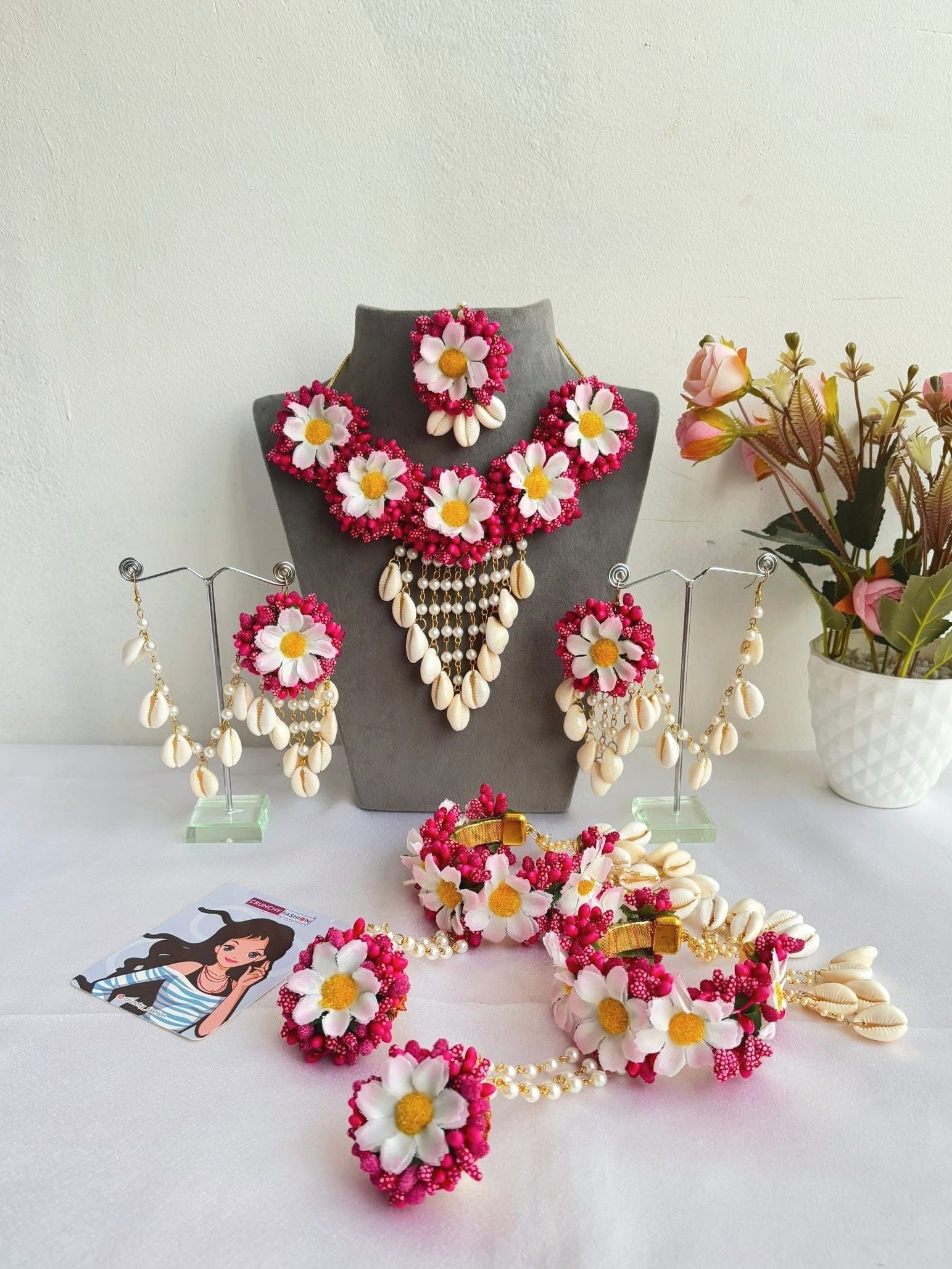 Bloom Beauty Baby Shower Floral Jewelry Set in Pink