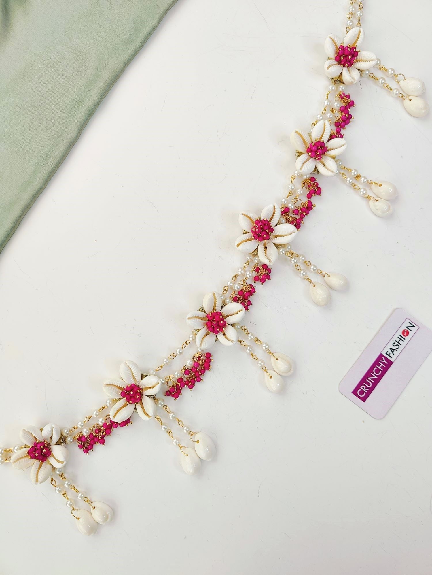 Charming Blossom: Ethnic Flower Themed Baby Shower Jewelry Set in Pink
