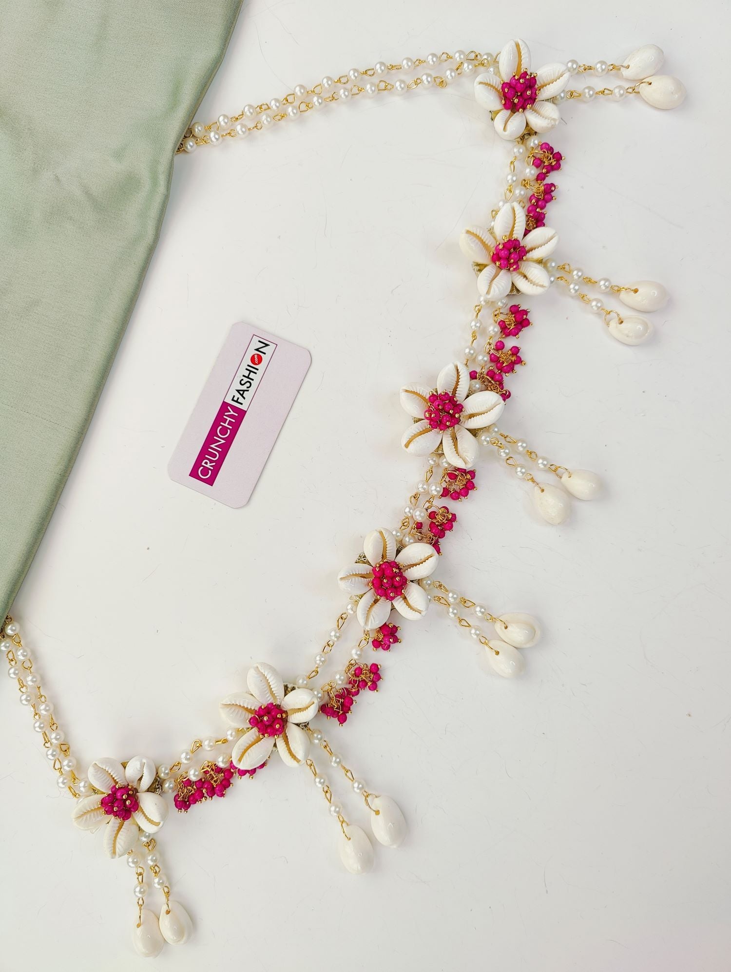 Charming Blossom: Ethnic Flower Themed Baby Shower Jewelry Set in Pink