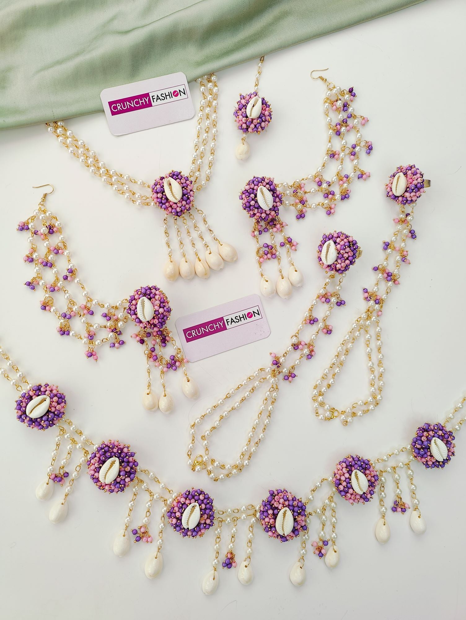 Blossom Bliss Baby Shower Ethic Floral Jewellery Set in Pastel Hues