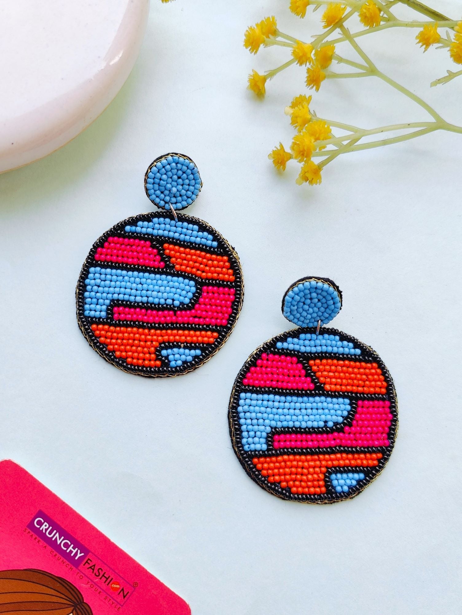 Exotic Cocktail Splash: Handmade Orange Beaded Earrings for Everyday Vibrance