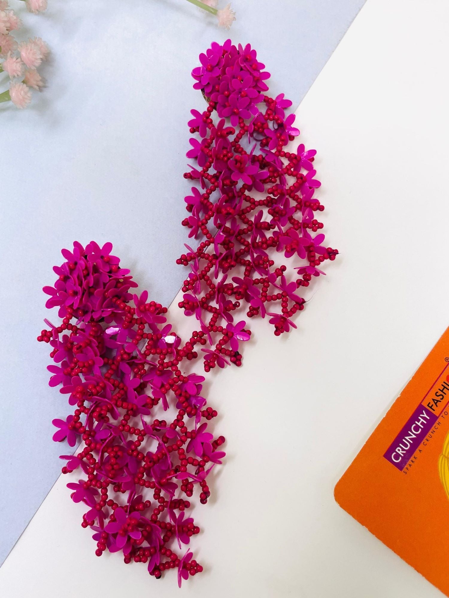 Summer Splash Yellow-Orange Beaded Handmade Dangler Earrings for Haldi