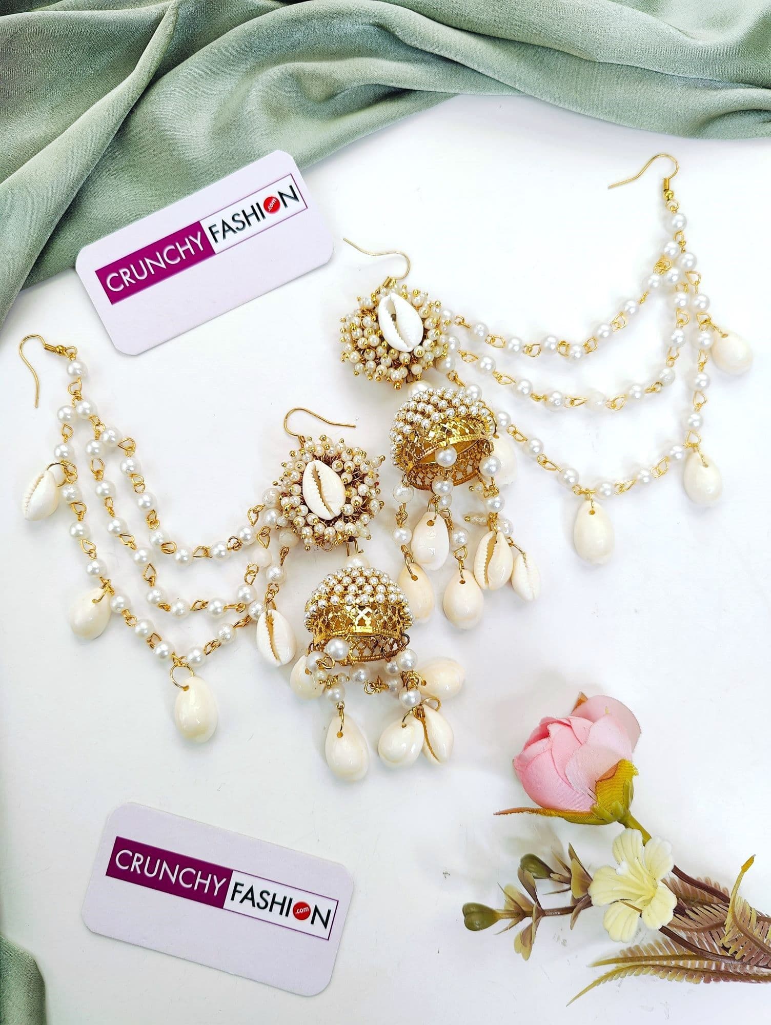 Handmade Yellow Floral Haldi Jewellery Set with Pearl Drops