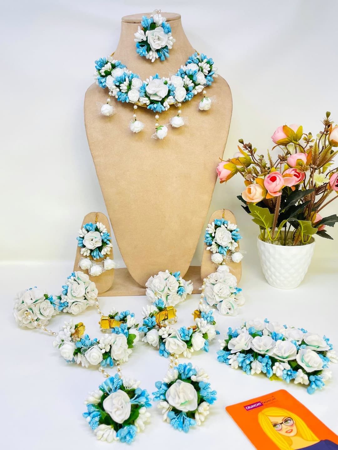 Floral Fantasy Multicolor Haldi Bridal Jewellery Set for Women