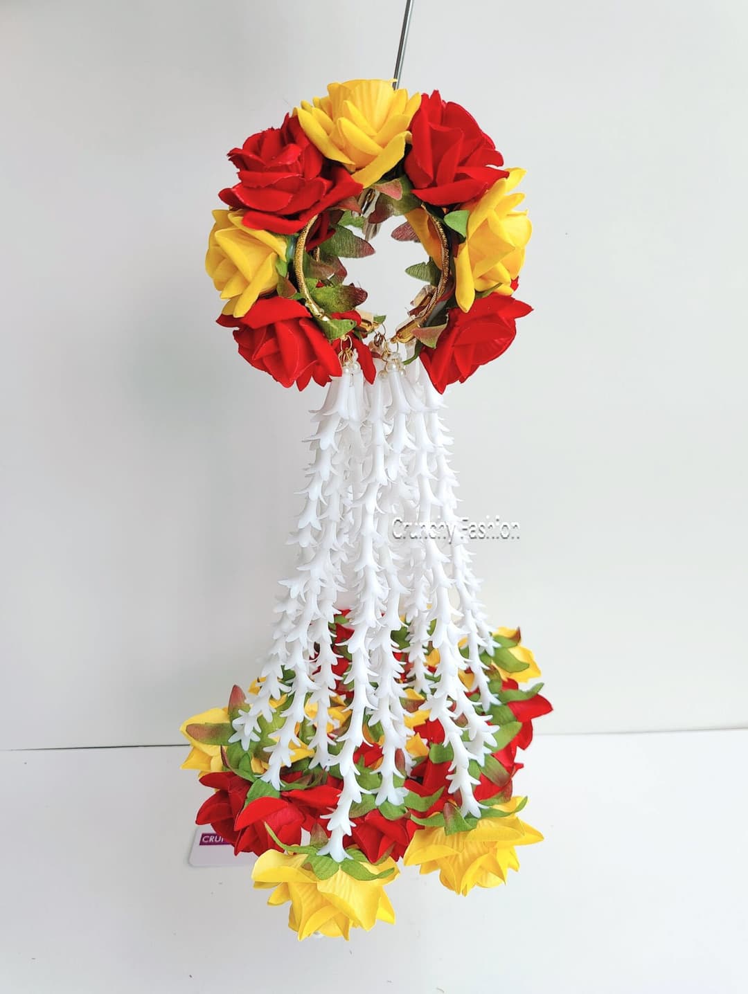 Red-Yellow Roses Floral Bridal Kalire for Haldi