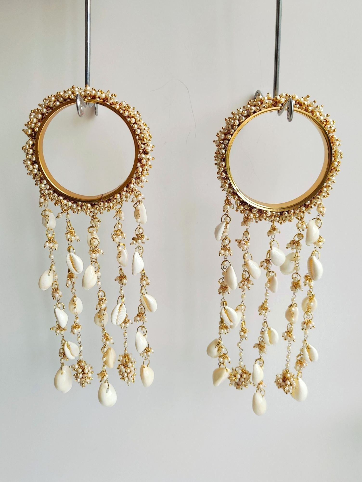Gold & White Pearl Kaleere – Bridal Kalira for Haldi, Mehendi, Wedding