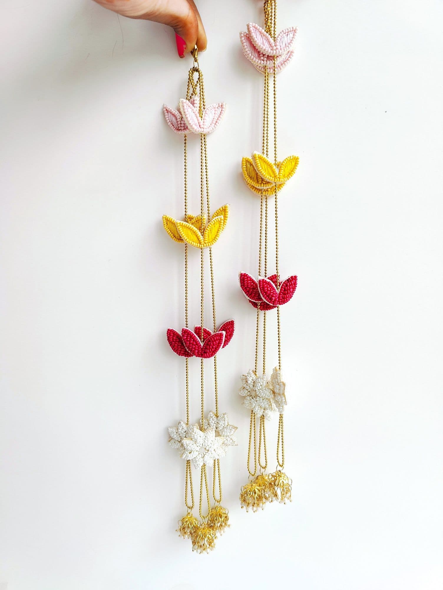 Designer Floral Kaleere: Pink, Yellow, White for Brides & Haldi