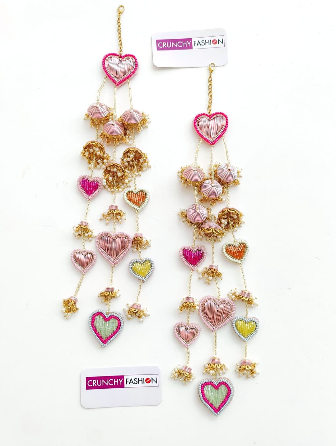 Handmade Pearl Bridal Kaleere - Blooming Hearts Collection