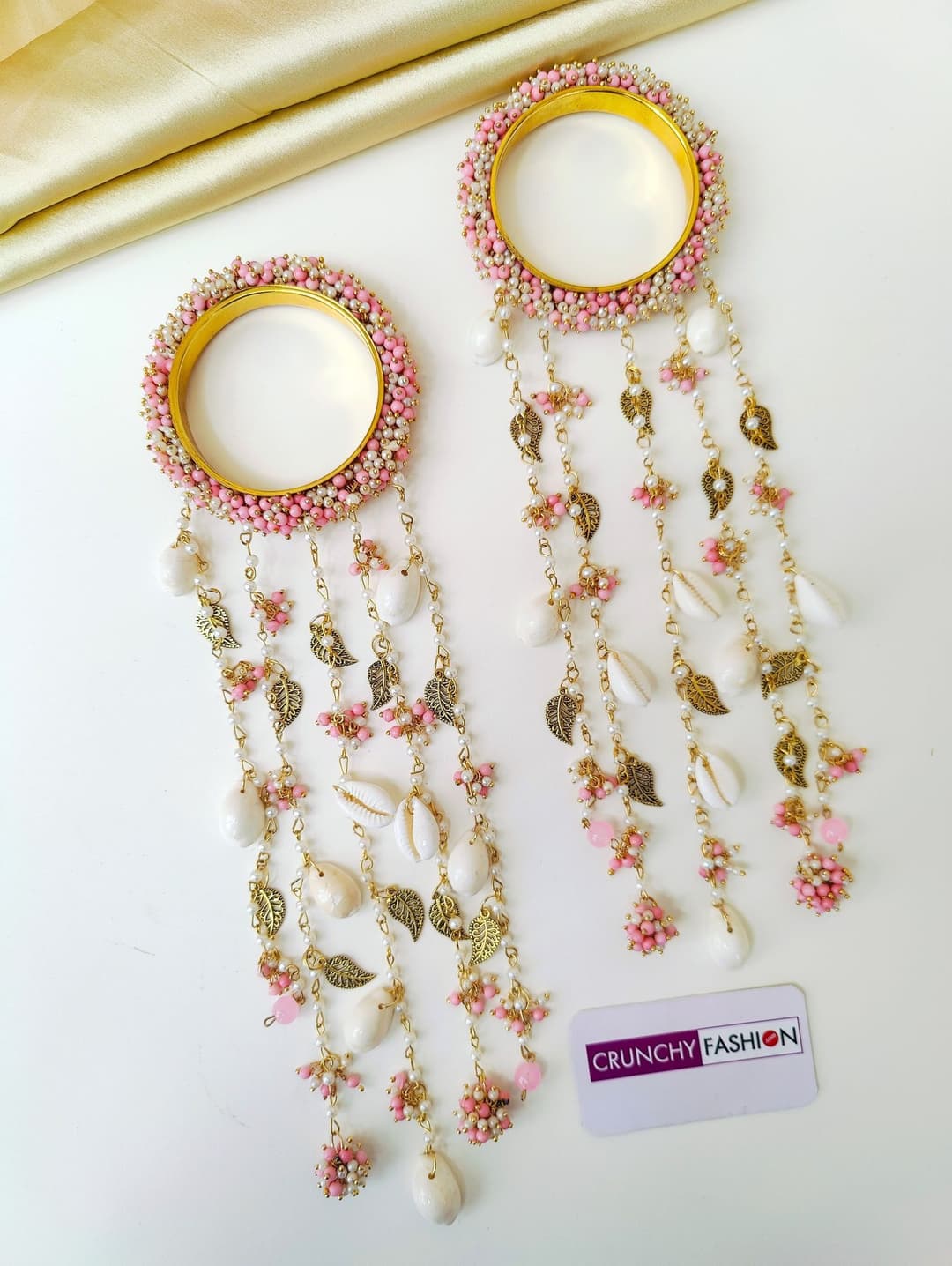 Handmade Bridal Pink-White Pearl Floral Kaliras