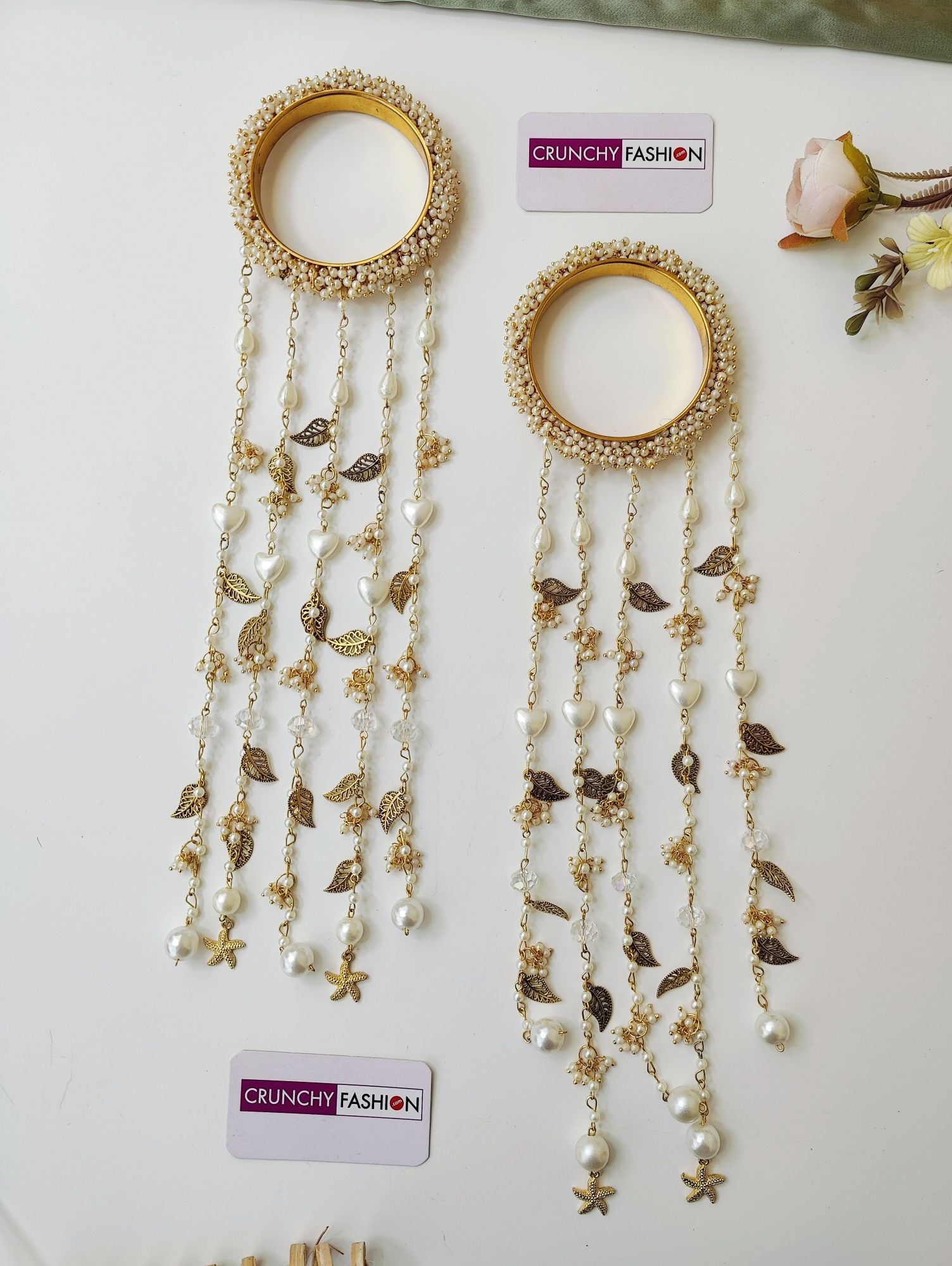 Handmade White Pearl & Sea Shell Bridal Kaliras