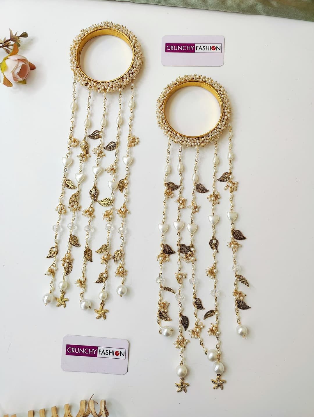 Handmade White Pearl & Sea Shell Bridal Kaliras