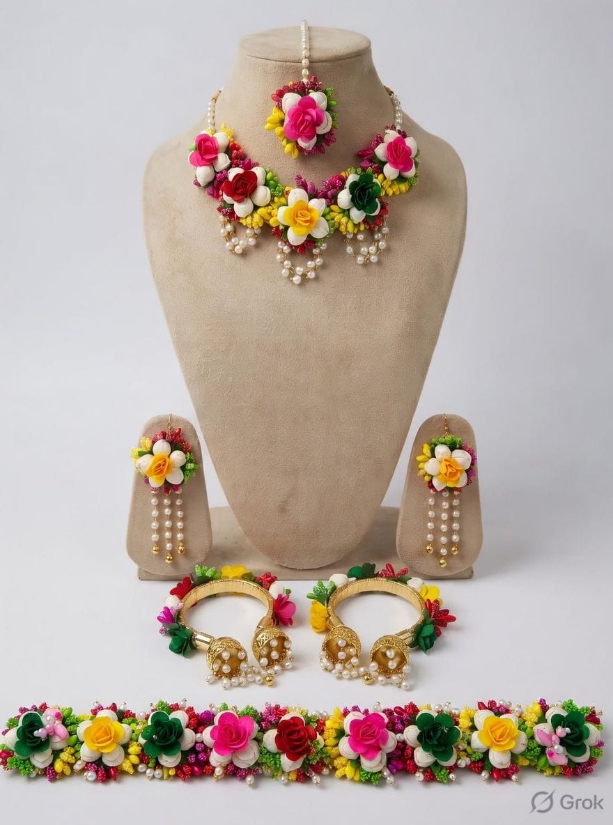 Mom-To-Be Adorable Pink Flower Baby Shower Jewelry Set