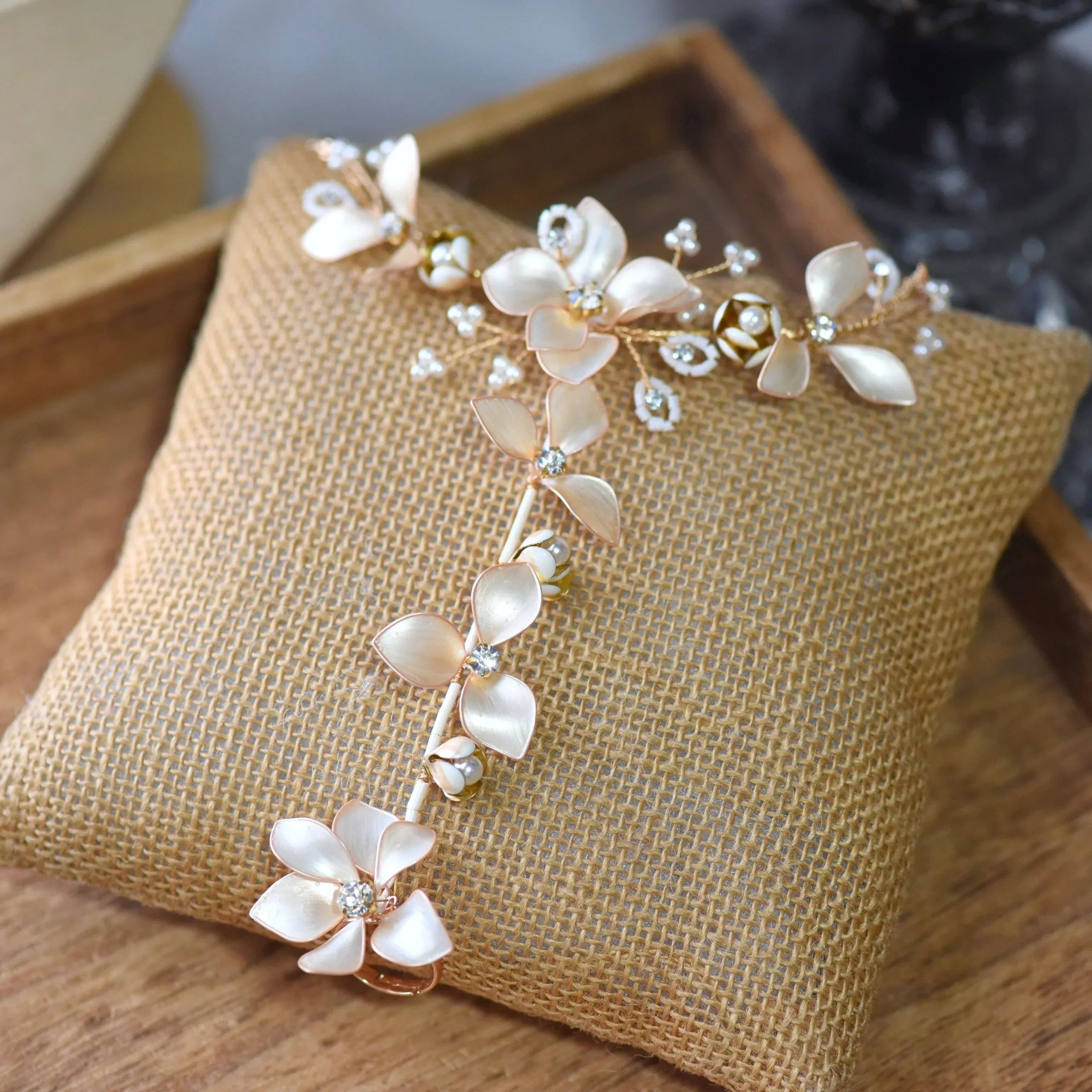 Handcrafted Resin Flower Hathphool - Elegant Hand Harness Jewellery