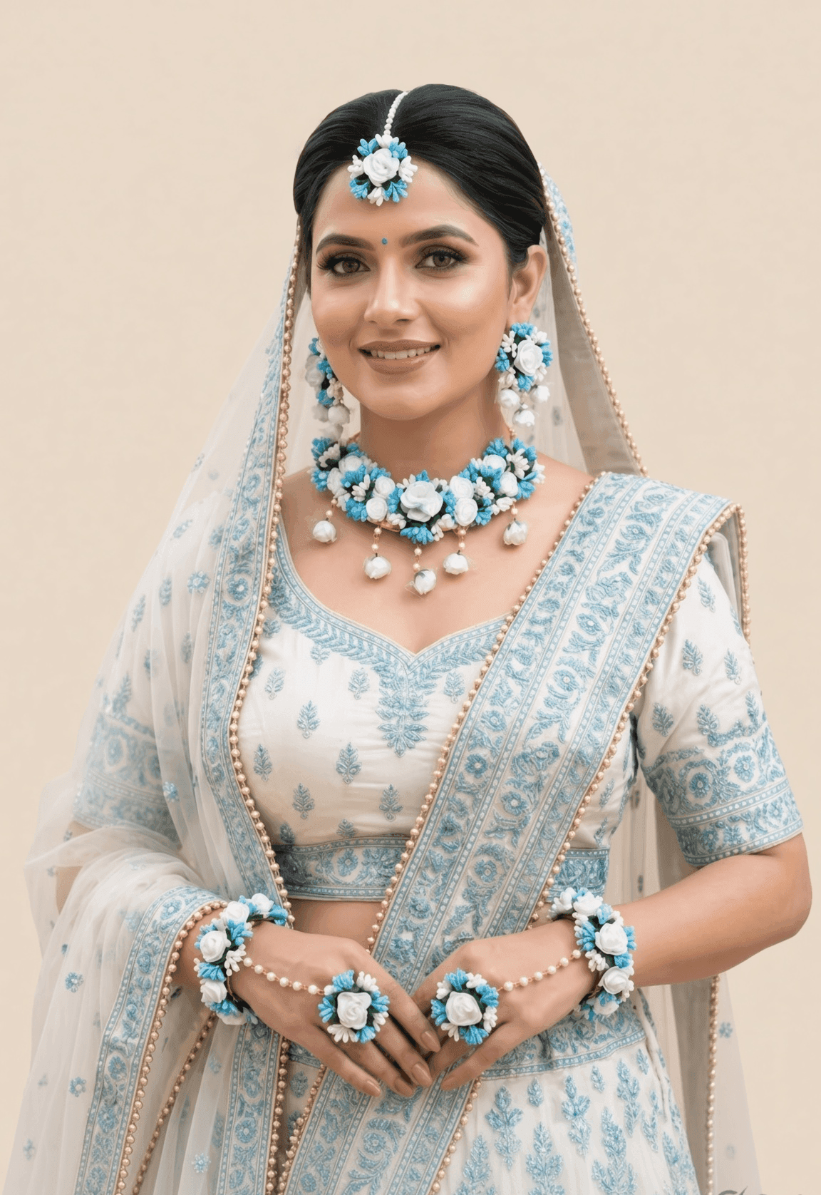 Floral Fantasy Multicolor Haldi Bridal Jewellery Set for Women
