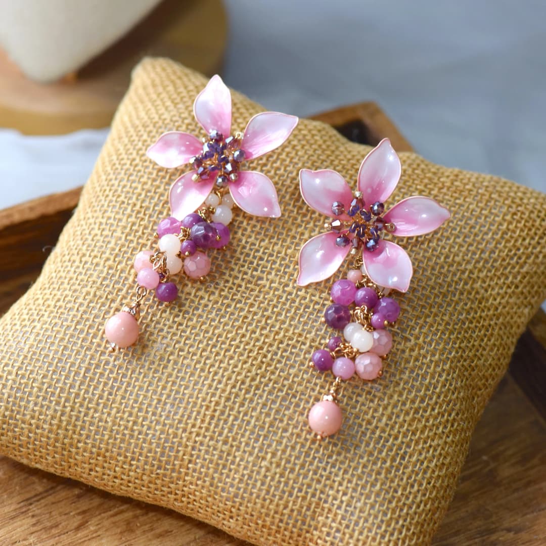 Blossom Resin Flower Design Earrings for Premier Fashionistas