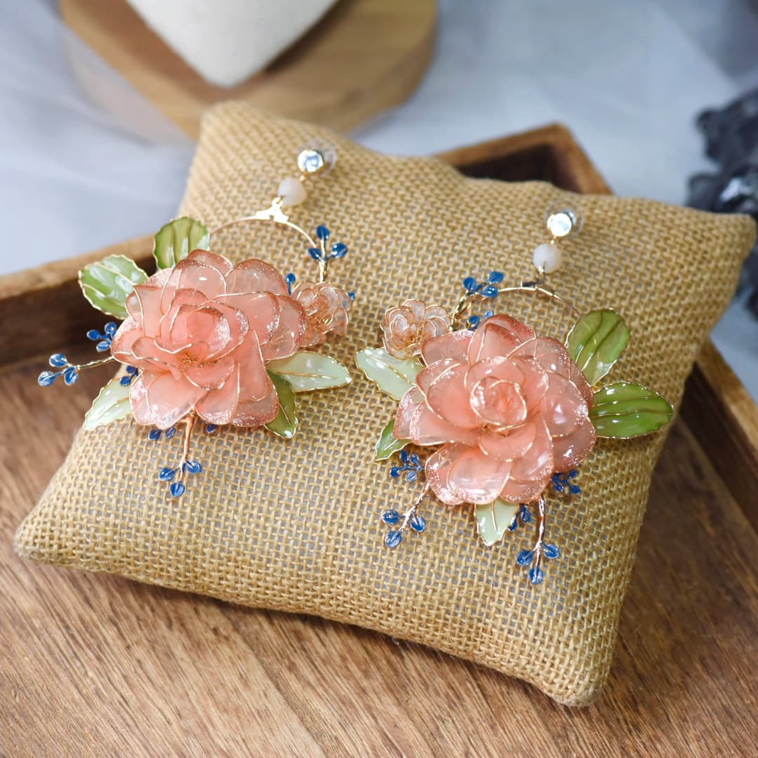 Handcrafted Women's Designer Resin Drop Earrings