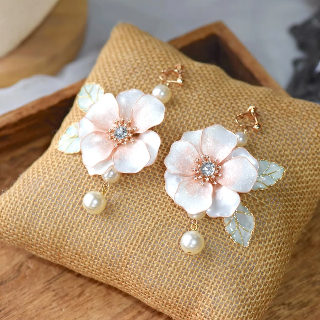 Hand-Crafted Designer Resin Earrings for Women, Floral Drop Style