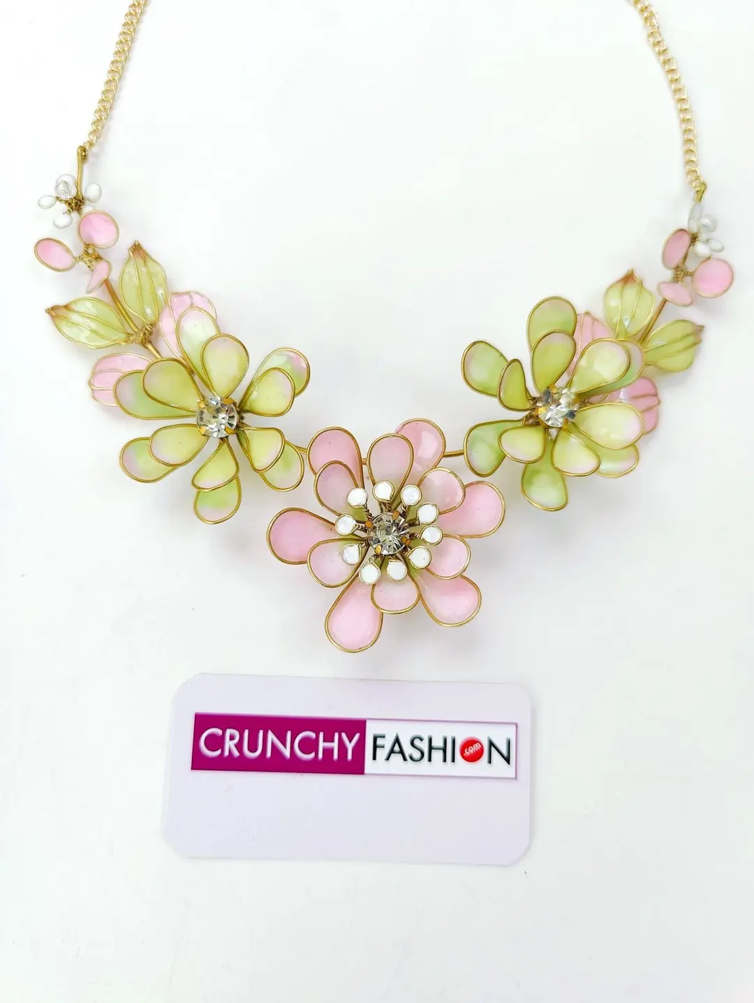 Light Pink and Yellow Resin Floral Haldi Jewellery Set for Women with Earrings