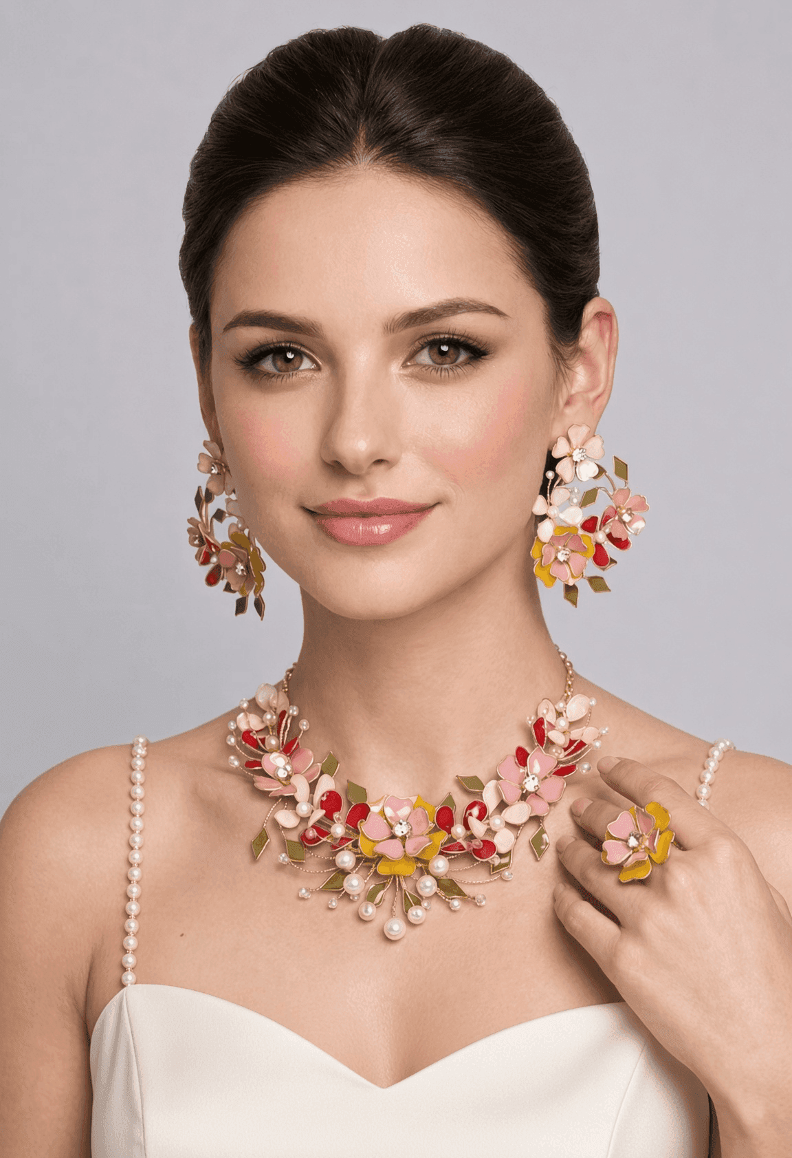Designer Handmade Floral Resin Jewellery Set for Haldi & Mehndi Brides