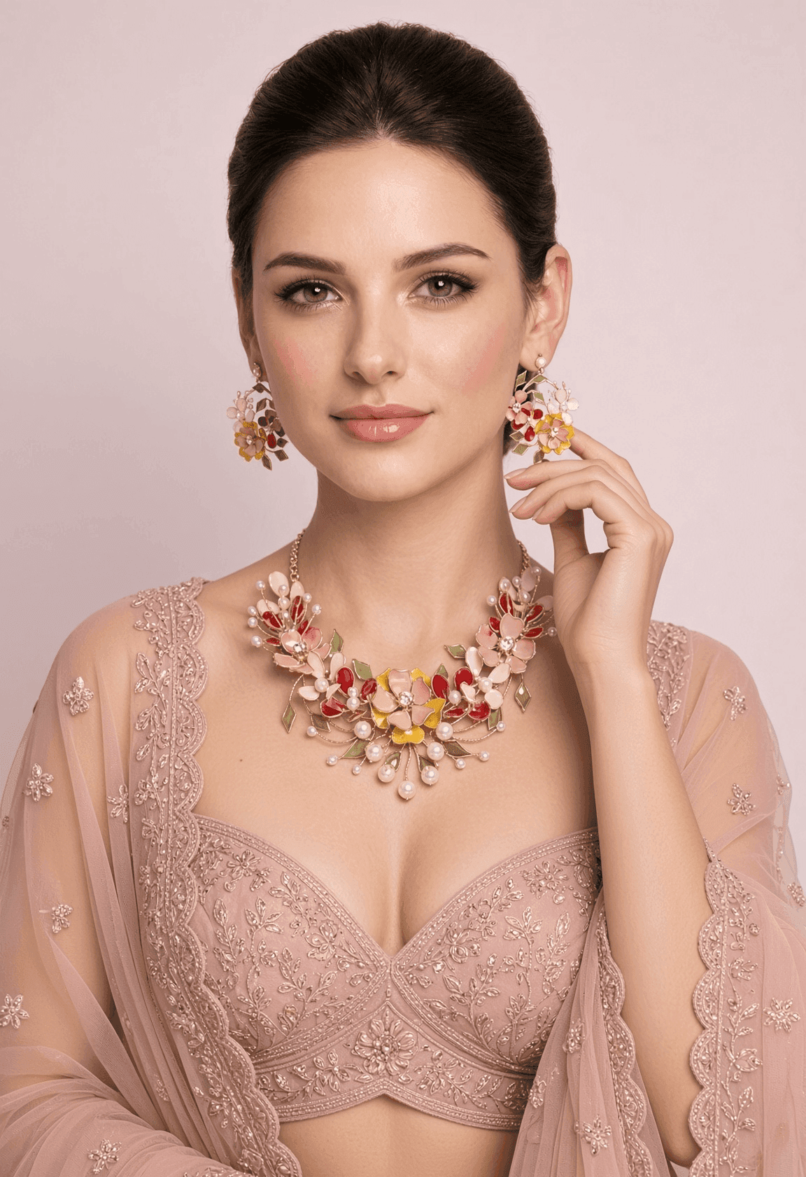 Designer Handmade Floral Resin Jewellery Set for Haldi & Mehndi Brides