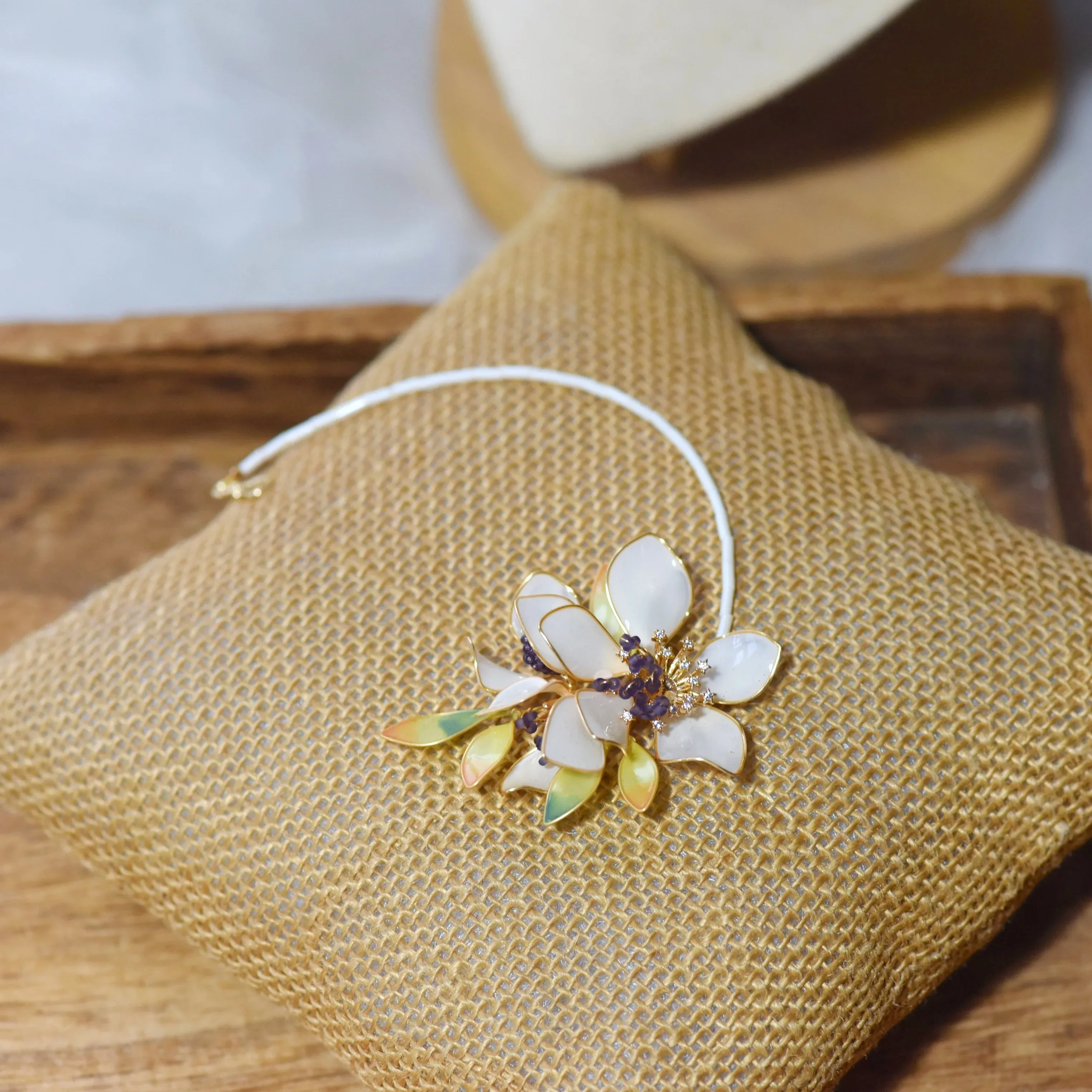 Handcrafted Floral Resin and Pearl Designer Maang Tikka