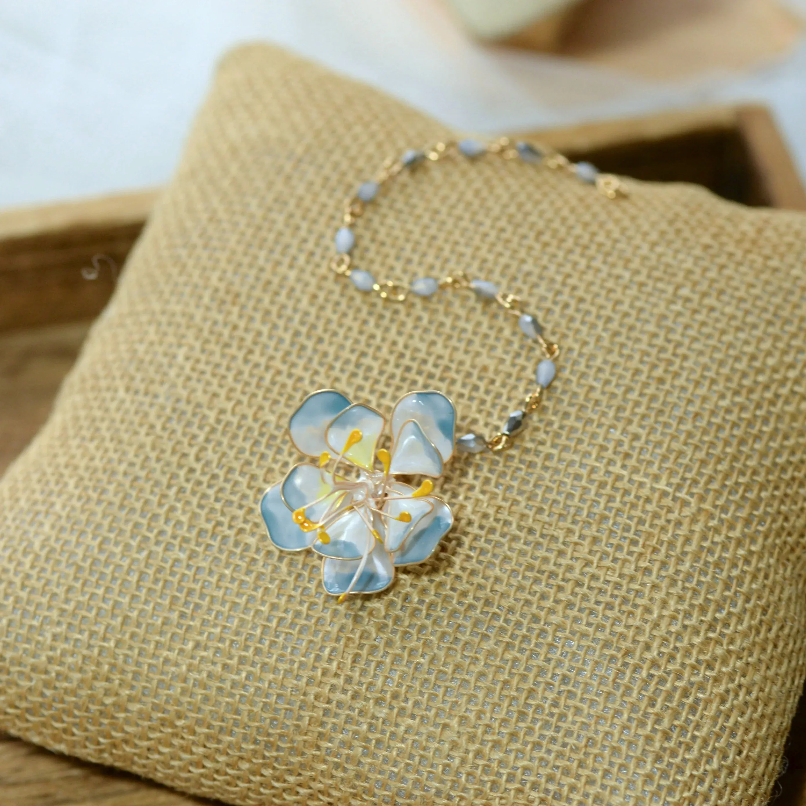 Handcrafted Floral Designer Resin Maang Tikka with Pearl Accents