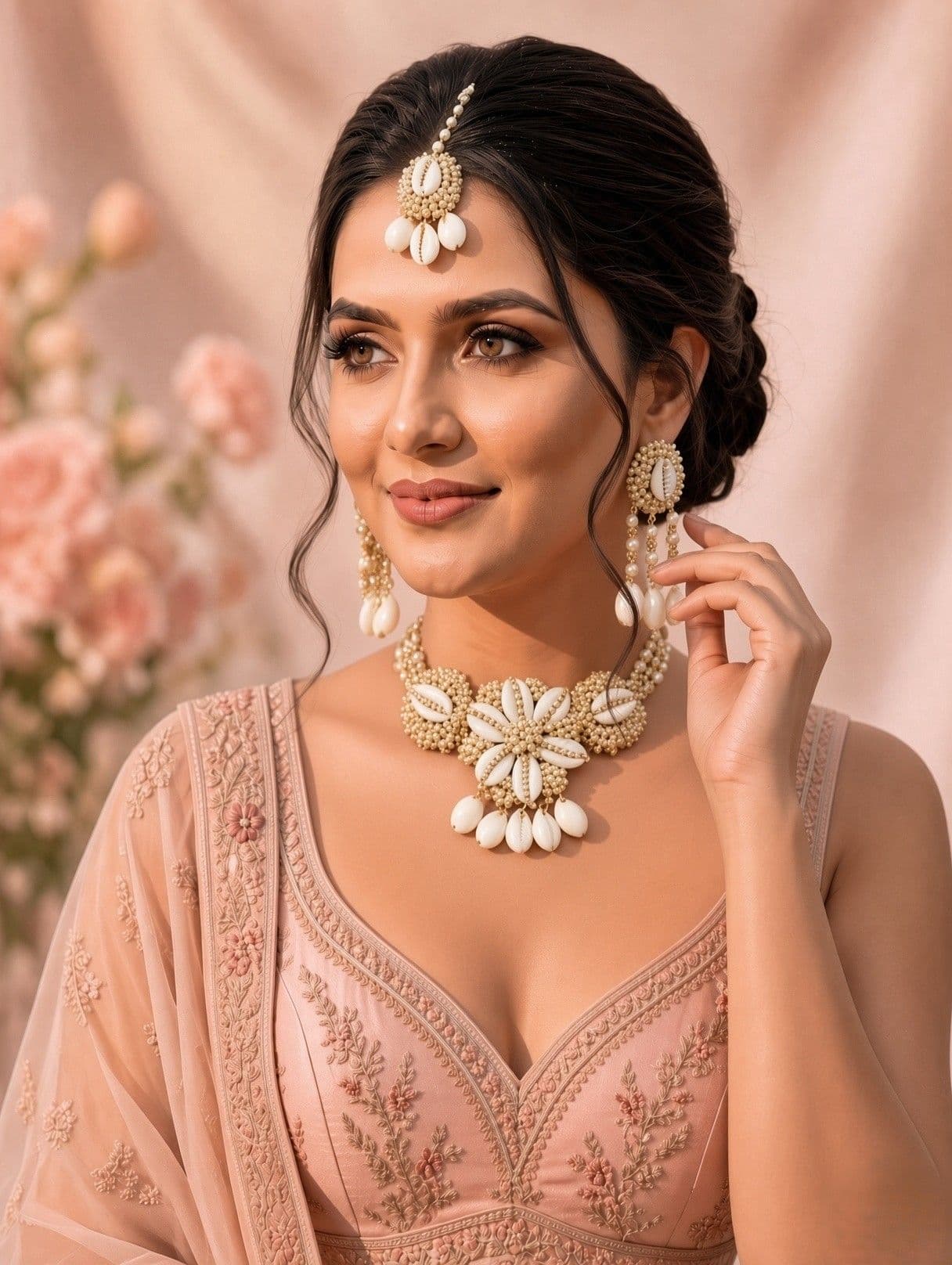 Designer Sea Shell Choker Jewellery Set for Wedding & Haldi