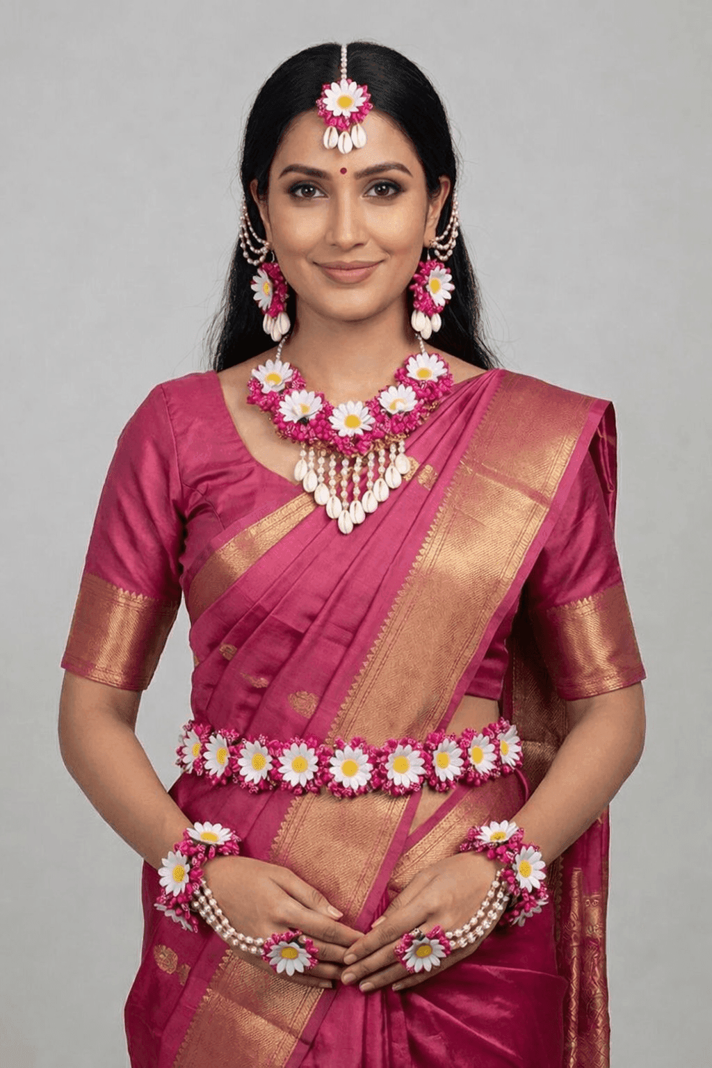 Bloom Beauty Baby Shower Floral Jewelry Set in Pink