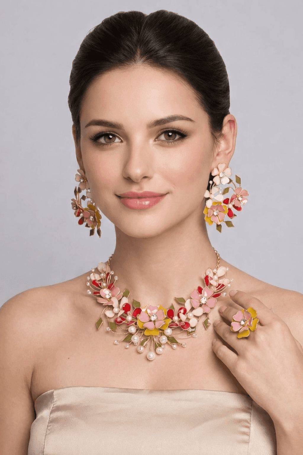 Designer Handmade Floral Resin Jewellery Set for Haldi & Mehndi Brides