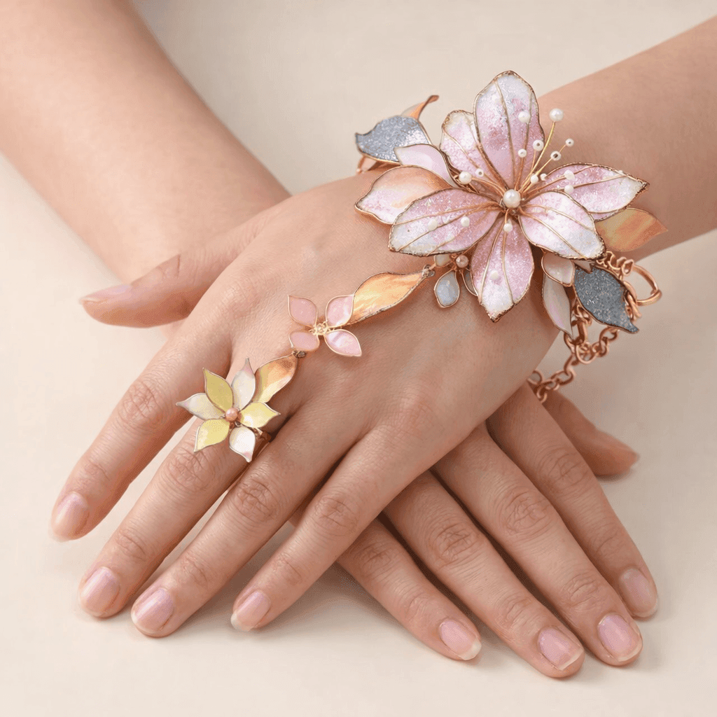 Exquisite Resin Floral Hand Harness Hathphool