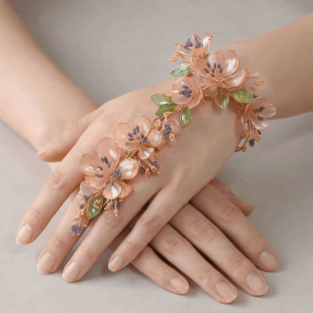Enchanting Resin Blossom Hathphool - Hand Harness Jewellery Piece