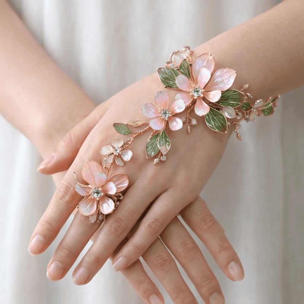 Handmade Resin Flower Hathphool - Artistic Hand Harness Jewellery