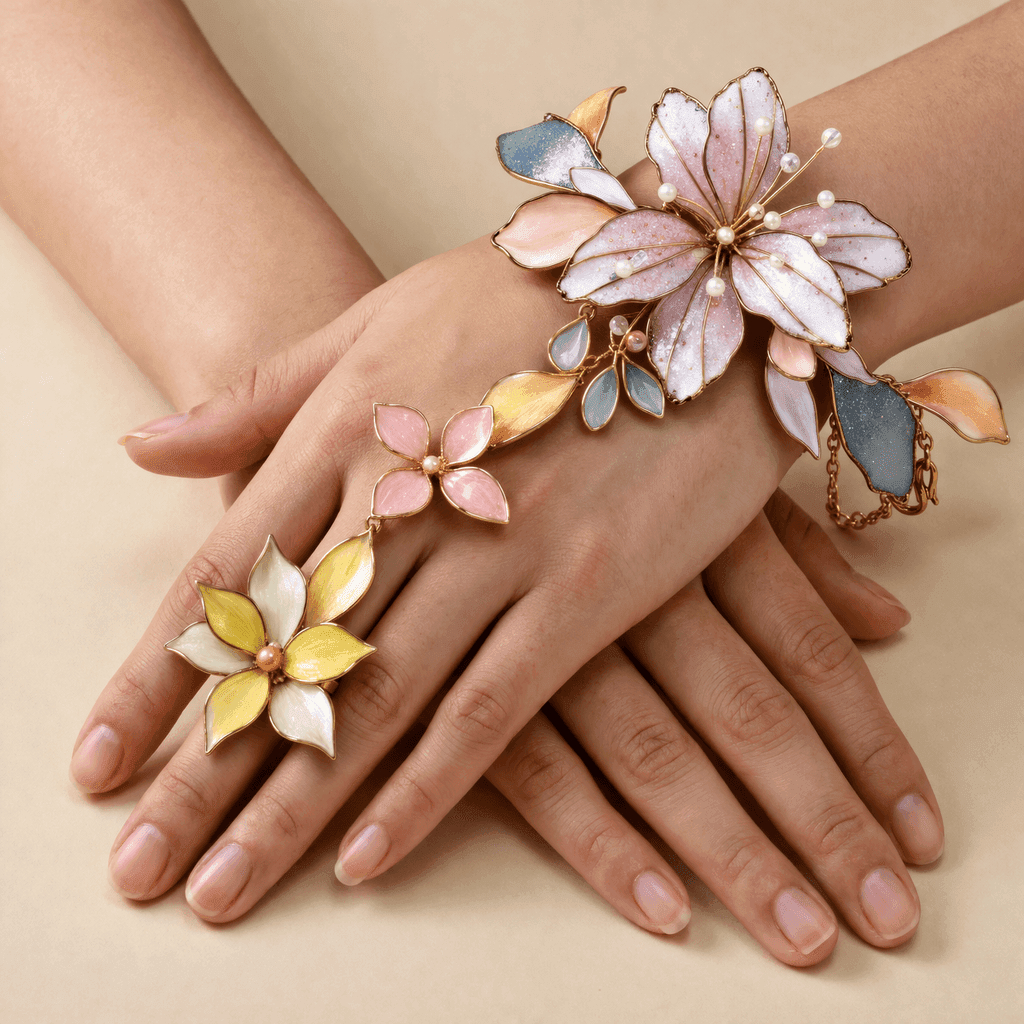 Exquisite Resin Floral Hand Harness Hathphool