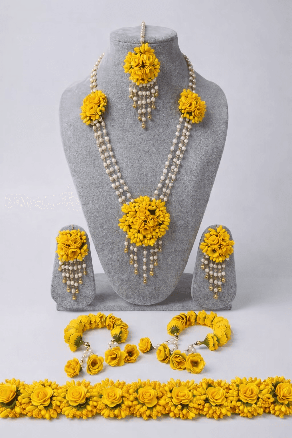 Yellow Floral Baby Shower Jewellery Set for Mom-to-Be |