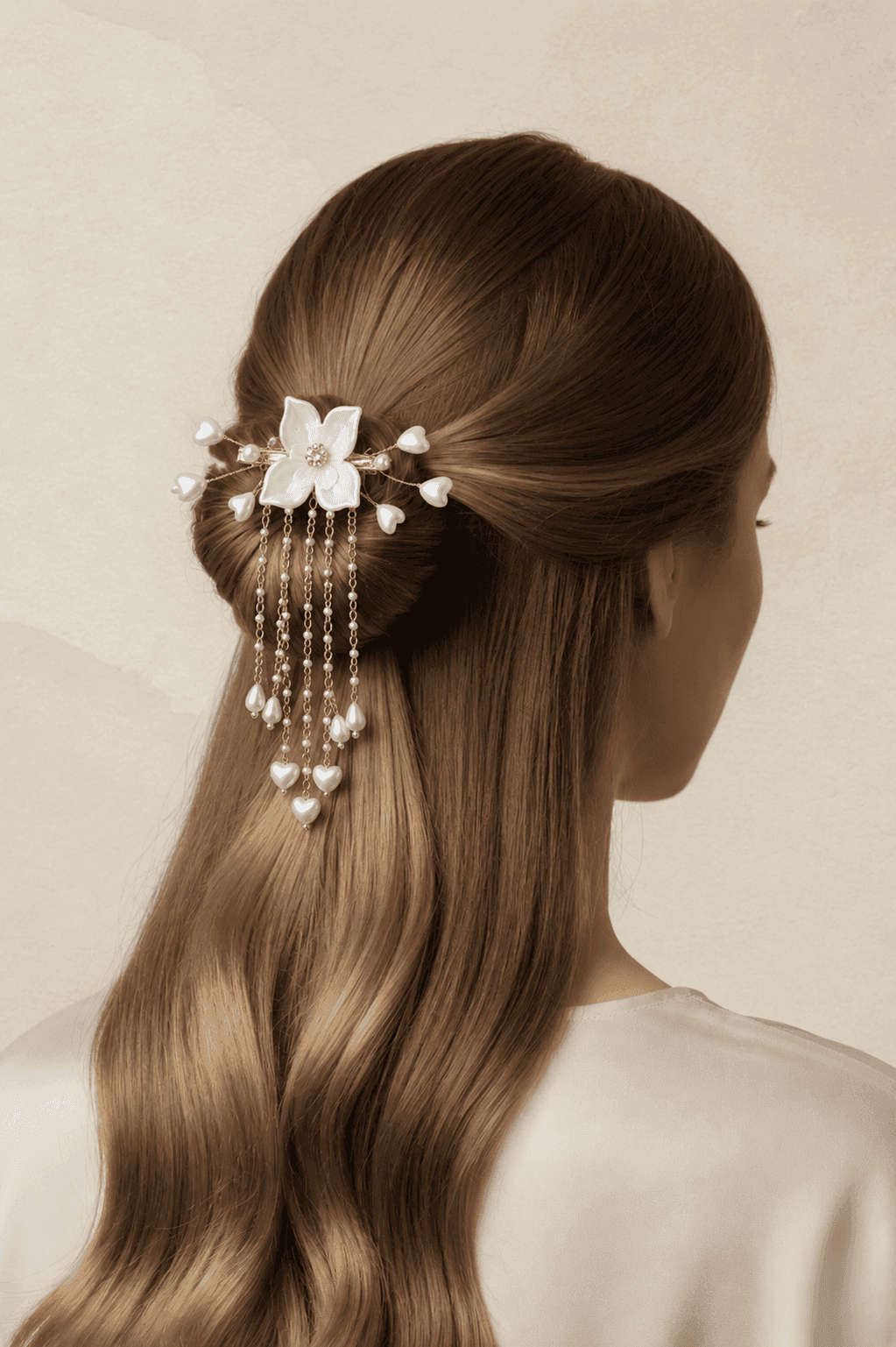 Shell & Pearl Floral Hair Clip for Women