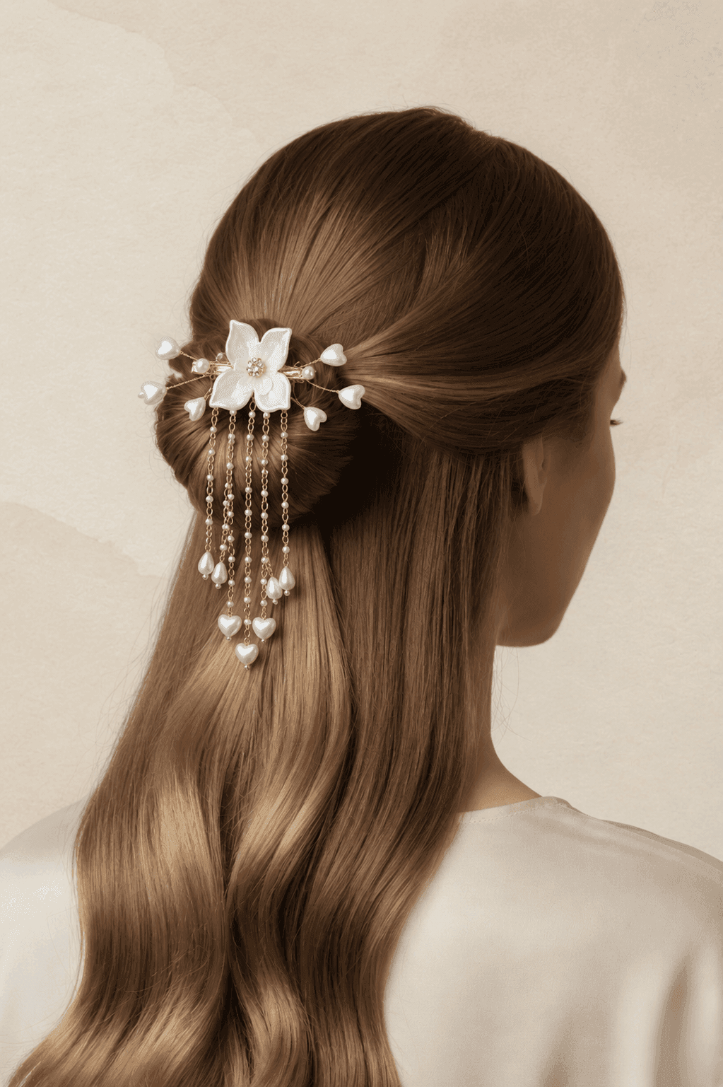 Shell & Pearl Floral Hair Clip for Women