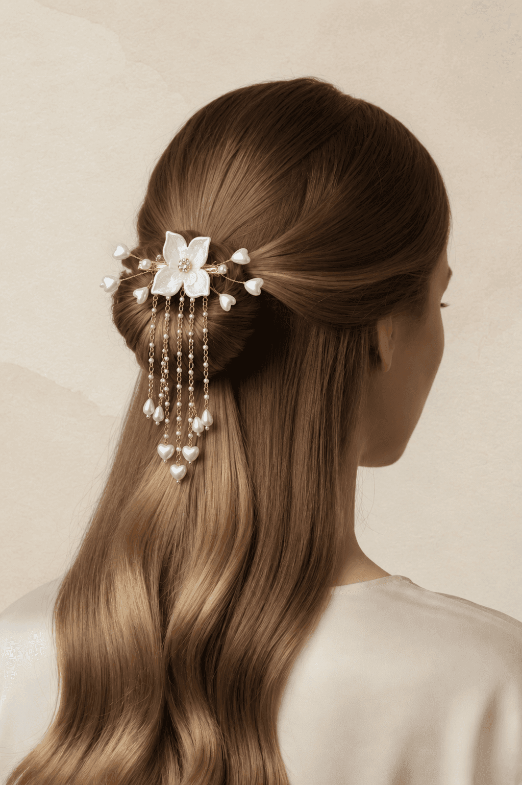 Shell & Pearl Floral Hair Clip for Women