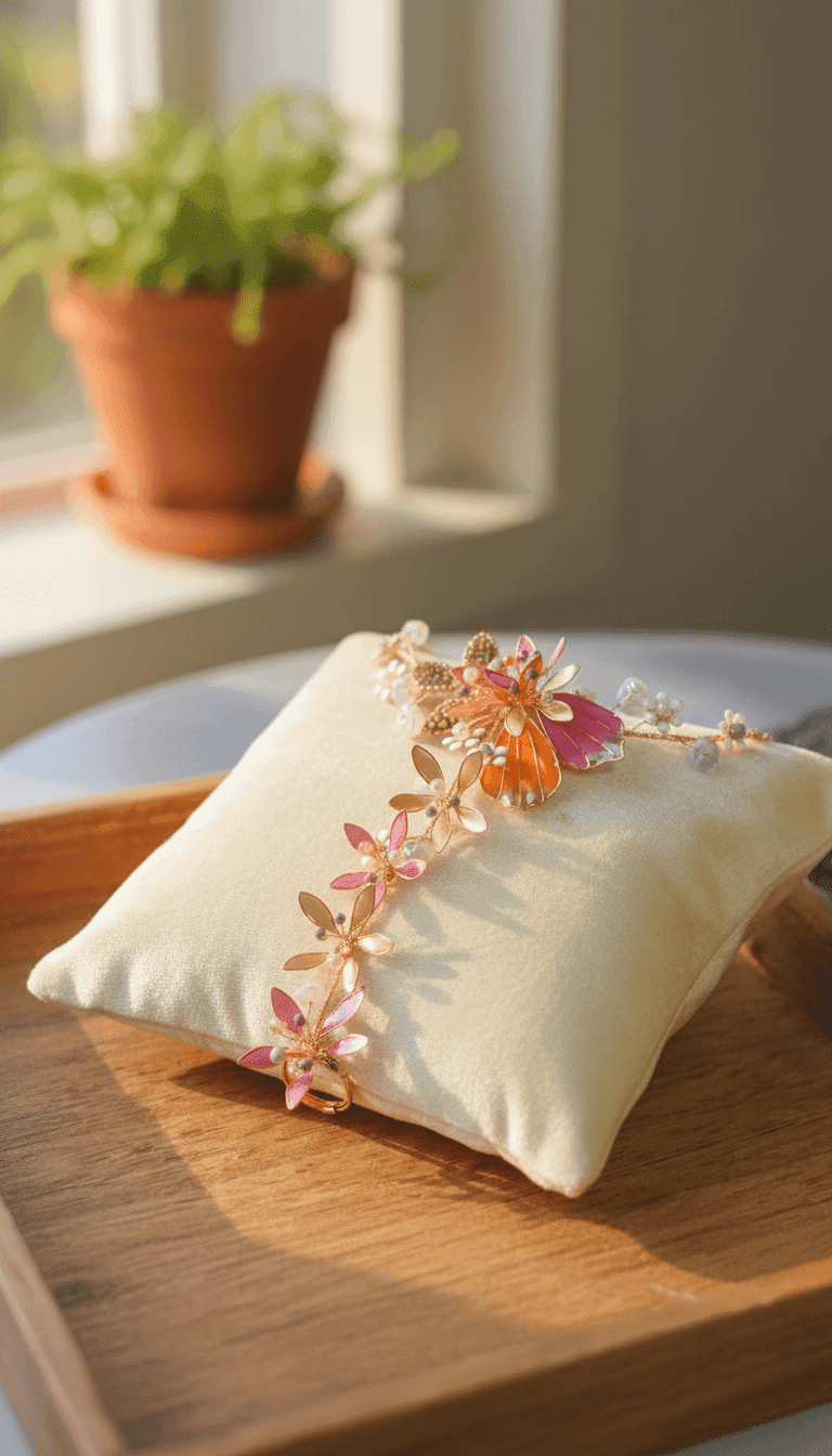 Resin Floral Adornment - Handmade Hathphool Hand Harness Jewellery