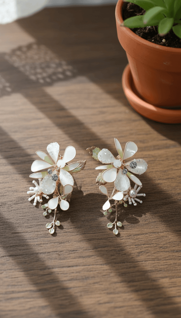 Bespoke Handcrafted Resin Earrings for Women - Floral Design