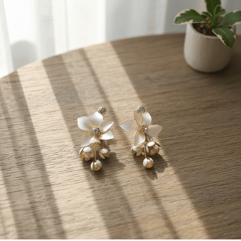 Handmade Flower Resin Earring For Women and Girls