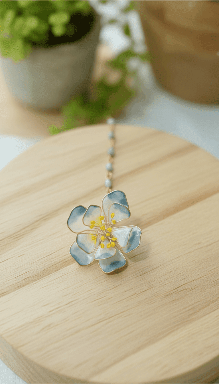Handcrafted Floral Designer Resin Maang Tikka with Pearl Accents