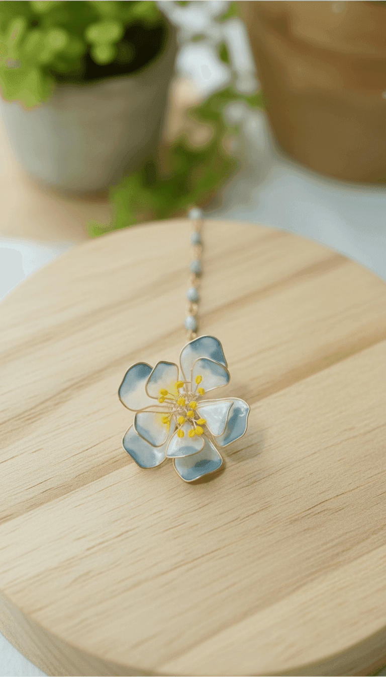 Handcrafted Floral Designer Resin Maang Tikka with Pearl Accents