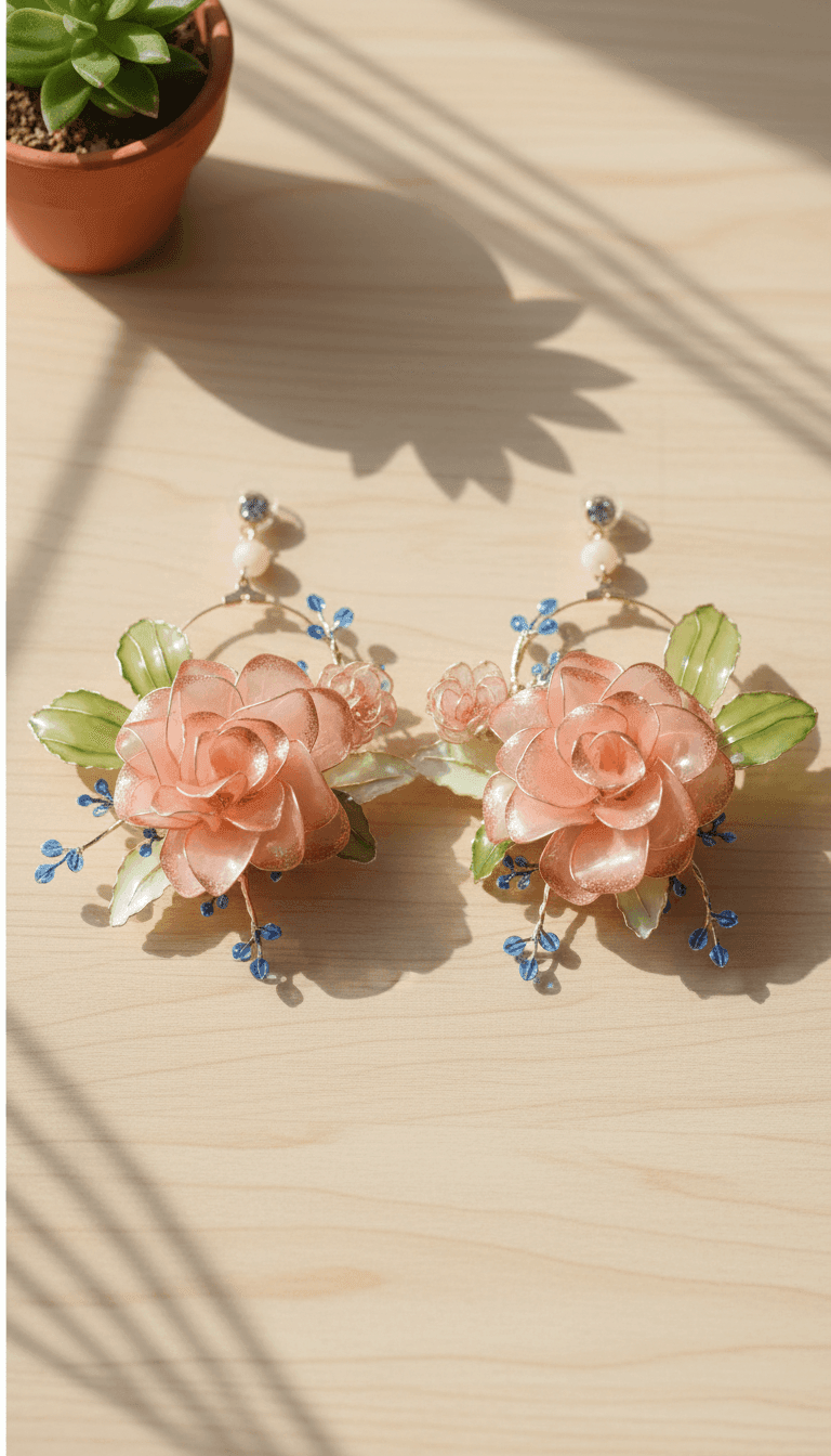Handcrafted Women's Designer Resin Drop Earrings