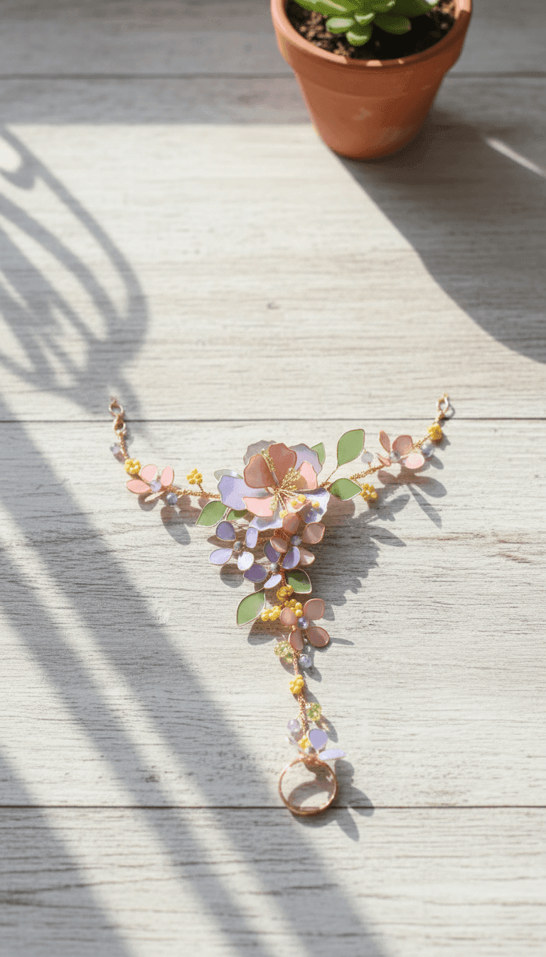 Handmade Beauty: Resin Flower Hathphool - Unique Hand Harness Jewellery