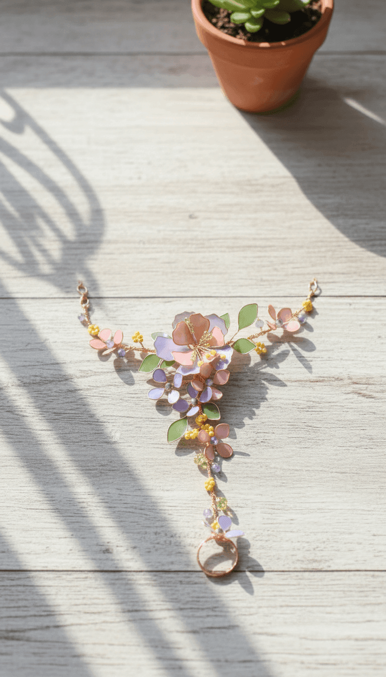 Handmade Beauty: Resin Flower Hathphool - Unique Hand Harness Jewellery