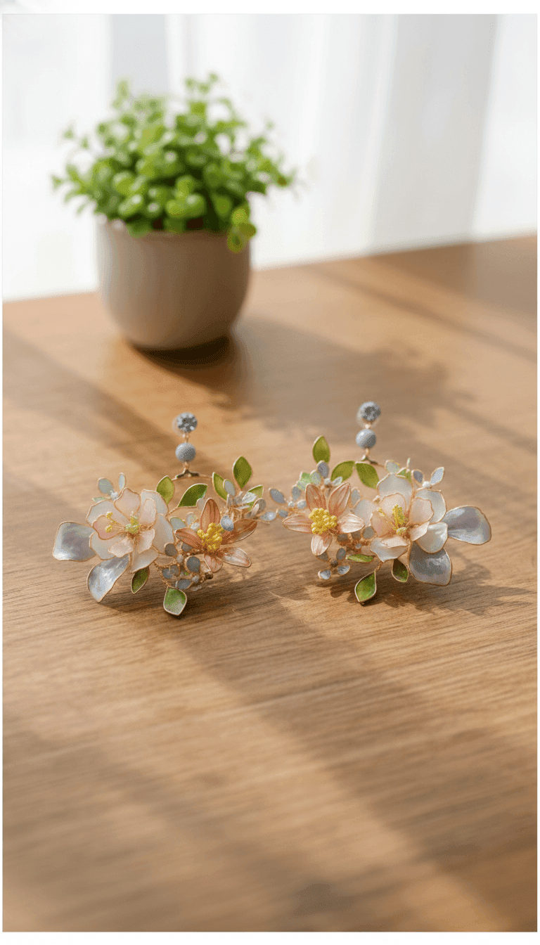 Floral Resin Earrings for Women – Pastel Flower Statement Earrings