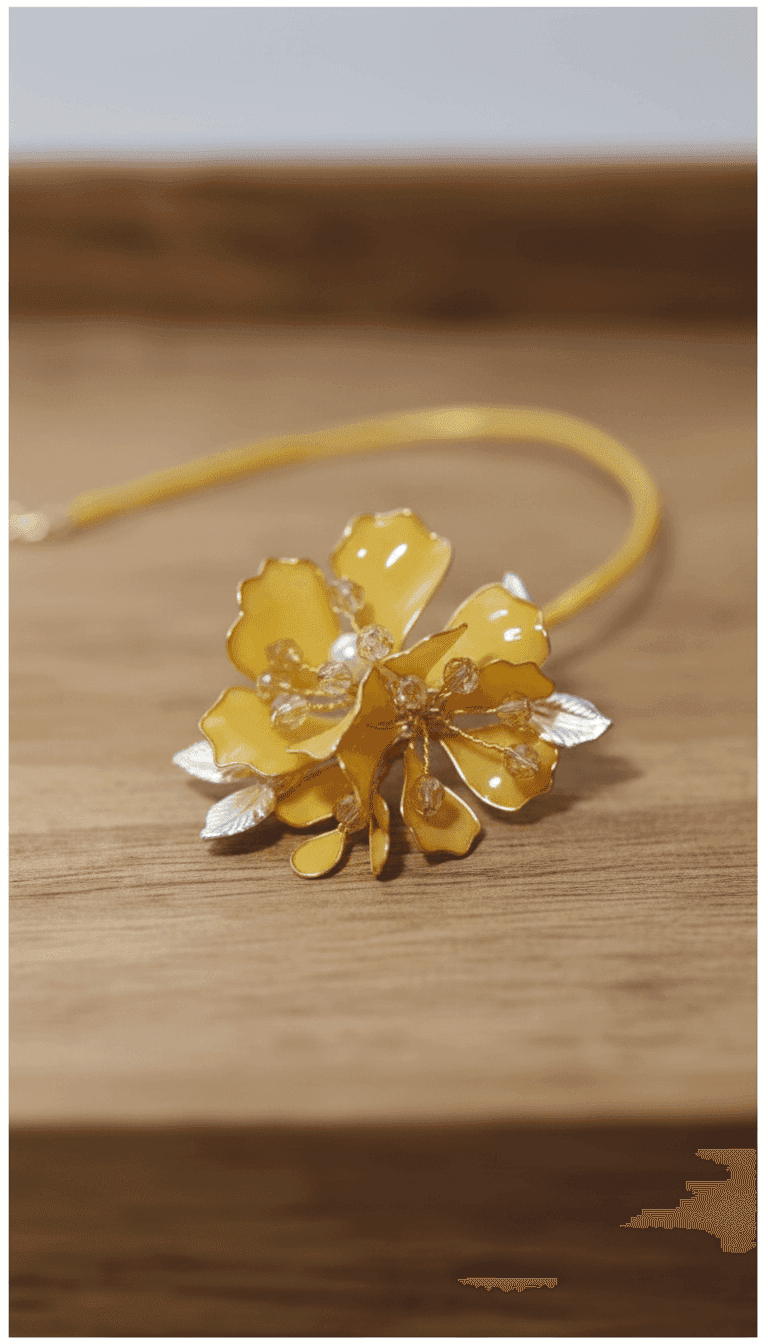Floral Essence: Handmade Designer Resin Maang Tikka with Pearl Accents